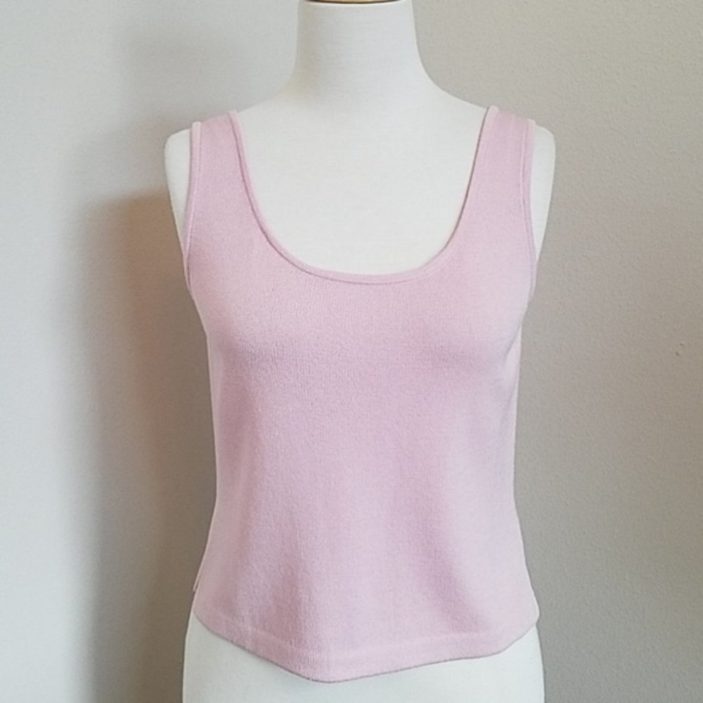 St. John Pink Knit Scoop Top
